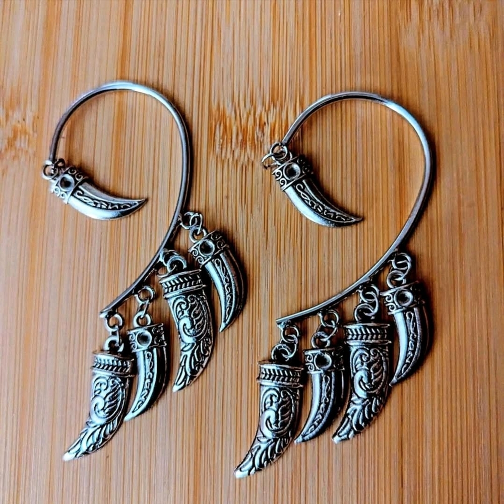 Artisan Silver Tribal Earrings